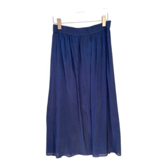 H&M Midnight Blue Long Flowy Midi Skirt Size 6 - Picture 3 of 5